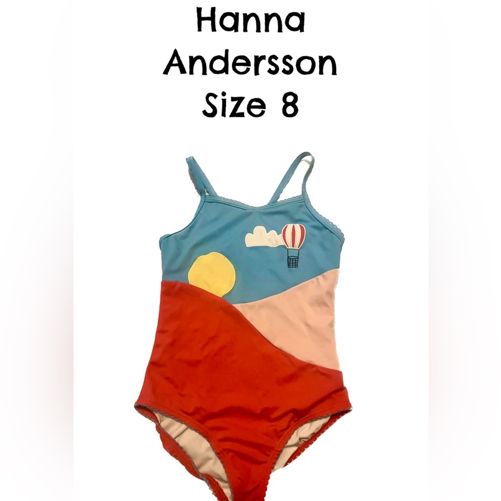 Hanna Andersson Blue and Red One Piece Swimsuit - Picture 2 of 6